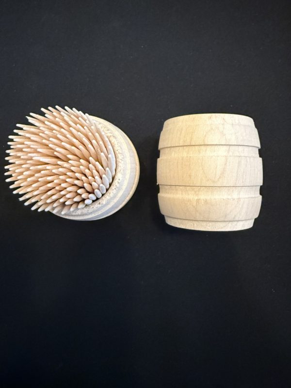 porte cure-dents en bois, porte cure-dents artisanal, objet en bois fait main, tournage sur bois, cadeau artisanal français, accessoire de table rustique